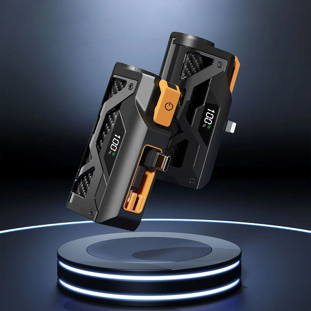 5000mAh Large Capacity Dual Plug Mecha Style Power Bank Capsule Tail Plug Power Bank 22.5W Fast Charge Mobile Power Bank