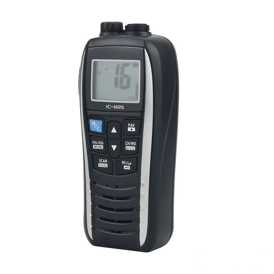 IC-M25 5W Portable Marine Radio VHF Handheld LCD Lightweight Waterproof