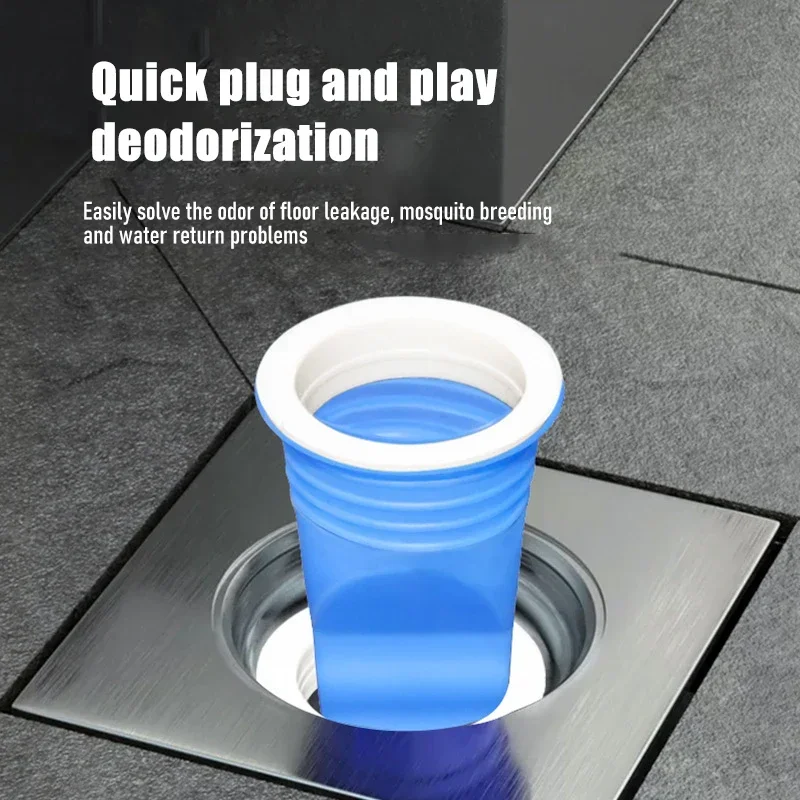 Bathroom Silicone Sink Deodorization Strainer Shower Channel Drain Core Anti-odor Backflow Filter Deodorant Core Washing Machine