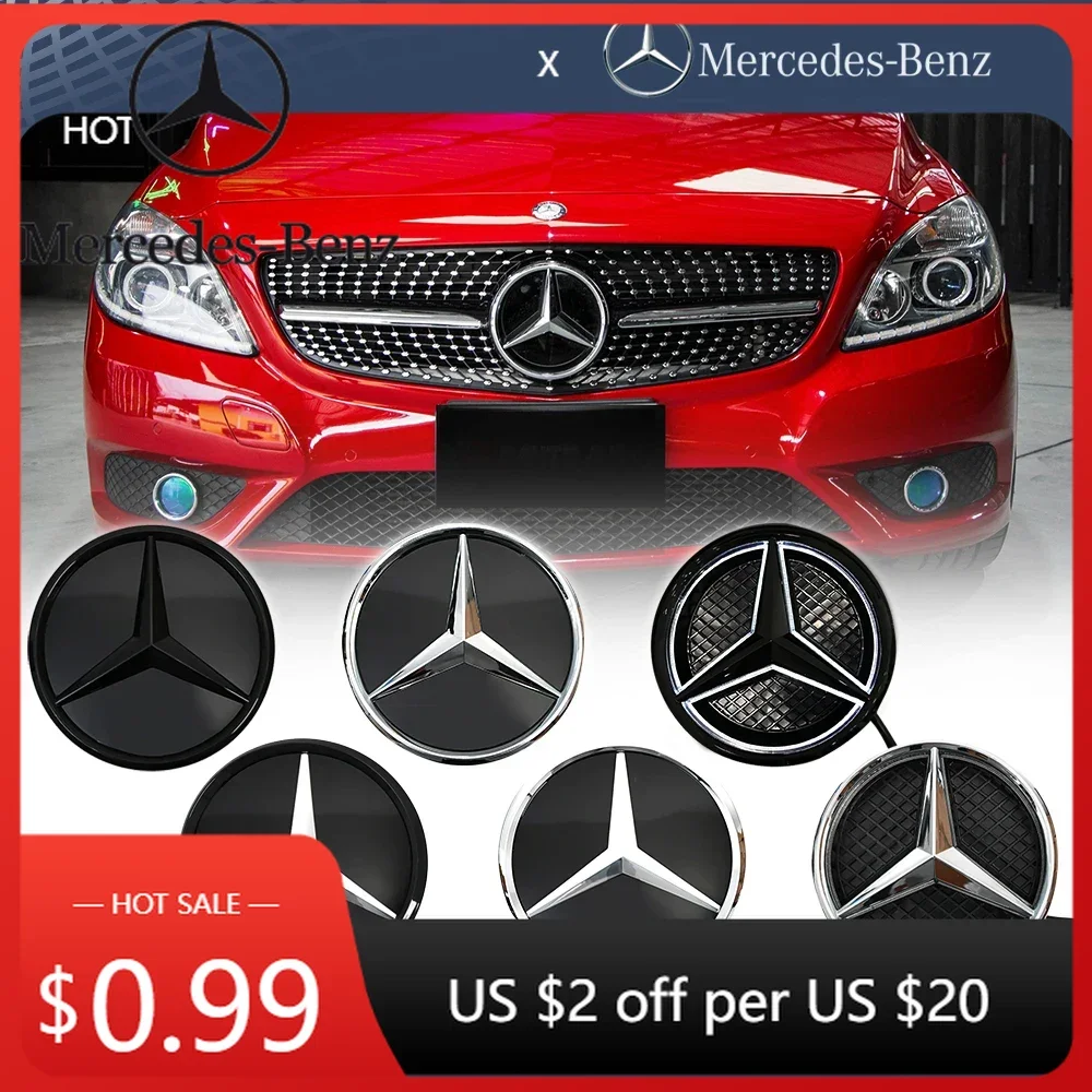 

Автомобильная наклейка хром, серебристый OE стиль, светодиодная эмблема передней решетки автомобиля со звездой для Mercedes Benz W176 W246 W205 W212 W207 W217 W251 R231 W1