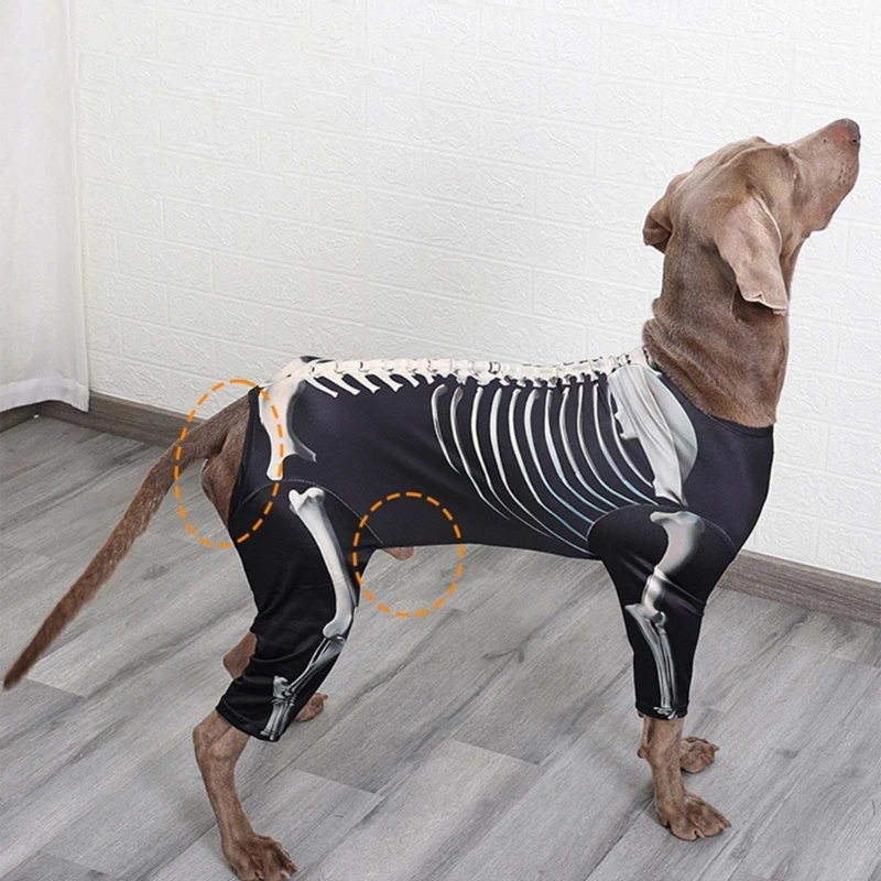 Disfraz Halloween para mascotas, sudaderas con capucha esqueletos, ropa para perros patas, sudadera para