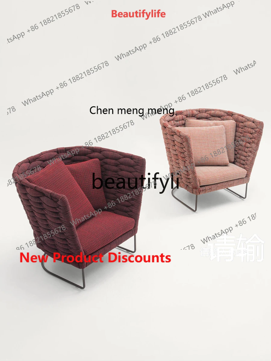 2003 Outdoor Sofa Rattan Chair Outdoor Simple Art Combination Leisure Garden Open-Air Small Furniture
