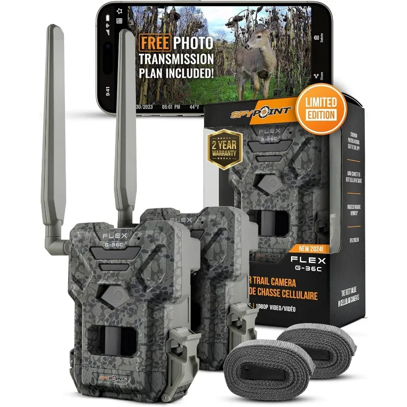 Flex G-36-TWIN Camo | Outdoor Cellular Trail Camera | 1080p Video with Sound, 36 Megapixels, 0.3S Trigger Speed, 100 Fl