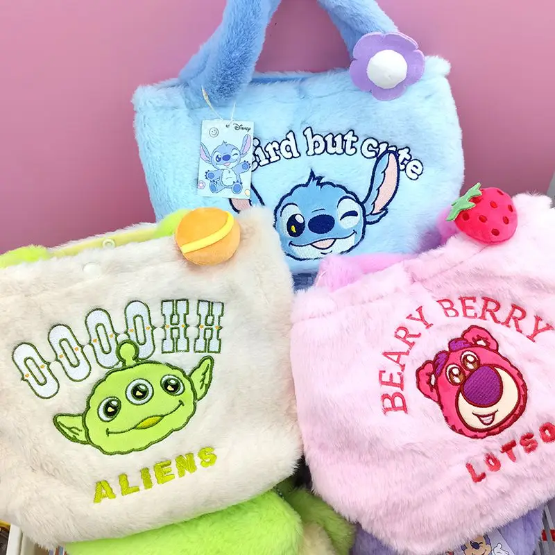 

New Kawaii Disney Stitch Plush Toys Plush Messenger Bag Stitch Girl Handbag Anime Stuffed Toys Children Cartoon Plushie Soft Ba