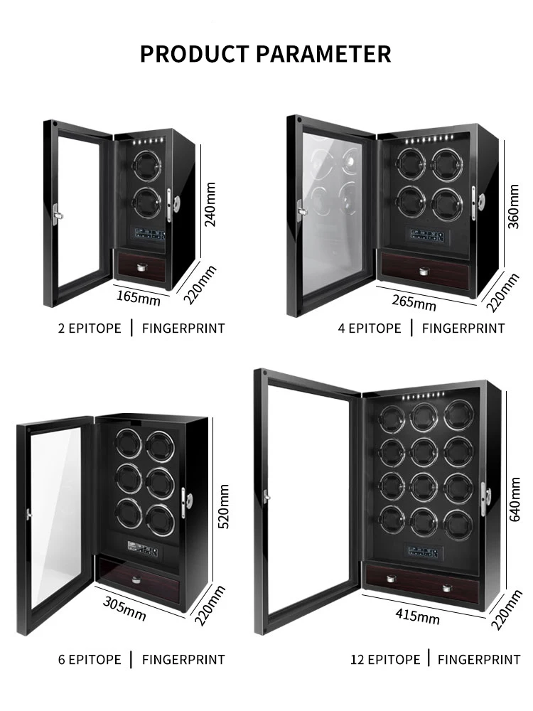 IBBETON الفاخرة ملفاف ساعة ساعات أوتوماتيكية صندوق الأمان مع محرك Mabuchi LCD شاشة تعمل باللمس ساعة خشبية اكسسوارات صندوق عن بعد C