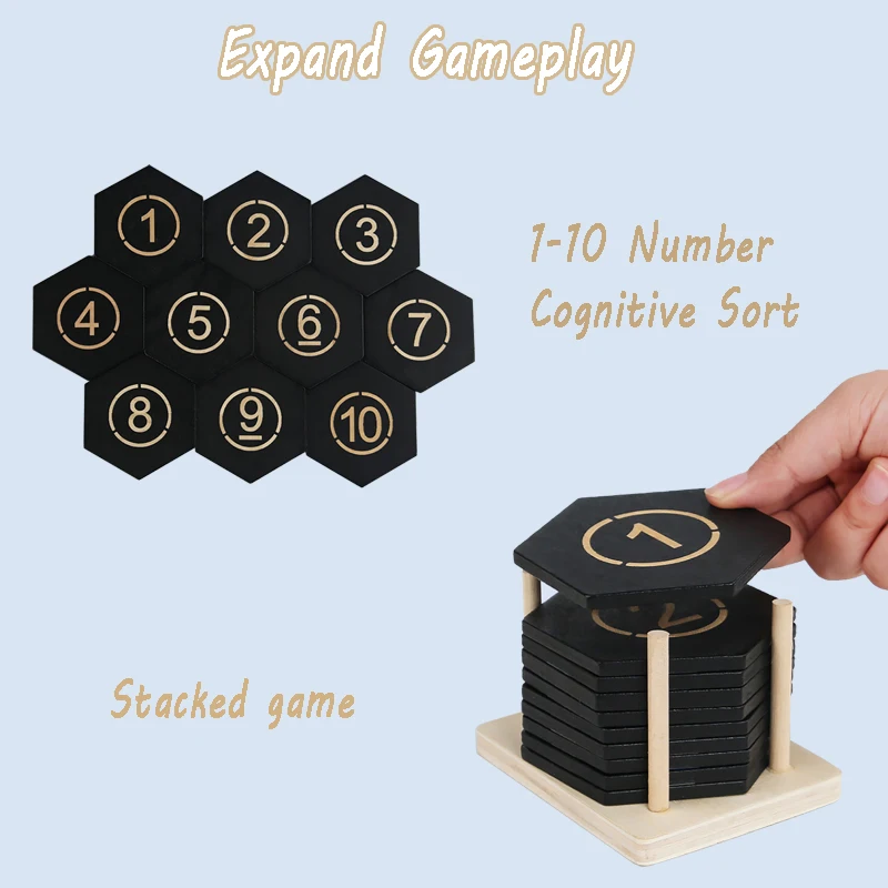 Sfida di pensiero per bambini Gioco di puzzle Montessori Giocattoli creativi Forma di corrispondenza Numero Impilabile Divertimento Calendario logico Giocattoli di intelligenza