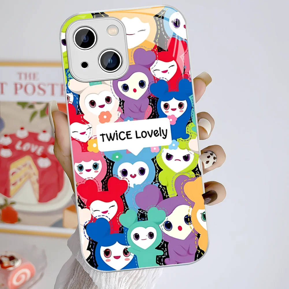 L-Laburi T-Twice Lovelys Phone Case For IPhone 14 13 12 Mini 11 Pro XS Max X XR 14 Plus Tempered Glass Cover