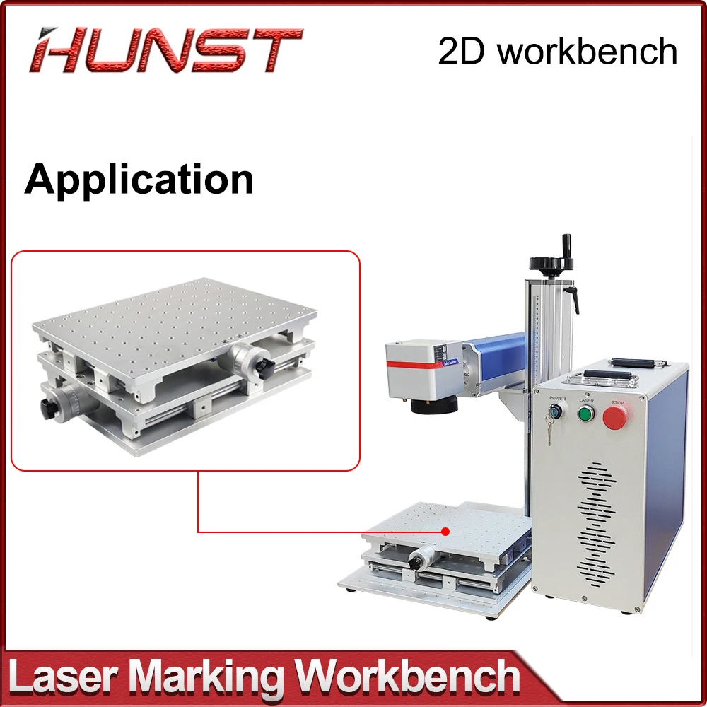 HUNST XY Table 2 Axis Aluminum Workbench Mobile Portable Cabinet Table for Laser Marking and Engraving Machine 210X150mm