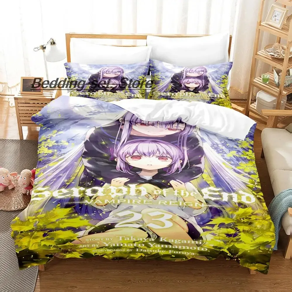 2014 Seraph of the end Bedding Set Single Twin Full Queen King Size Bed Set Teenager Bedroom Duvetcover Sets Anime Bed Sheet Set