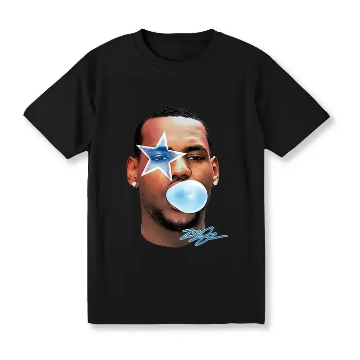 [100% Cotton] Summer Tee Tee Unisex LEBRON JAMES BIG FACE GRAPHIC TEE - STREETWEAR T-Shirt For Men And Women, Fabric, Shortsleeve