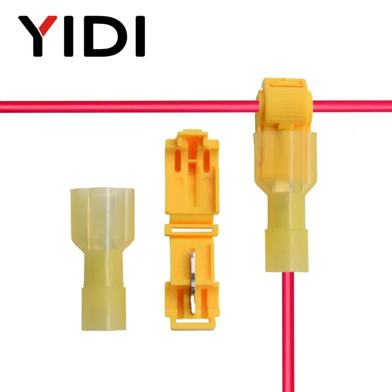 120pcs T-Tap T Type Wire Quick Crimp Connect Terminals Splice Snap Connectors Block Lock Electrical Cable Insulation Tool Set