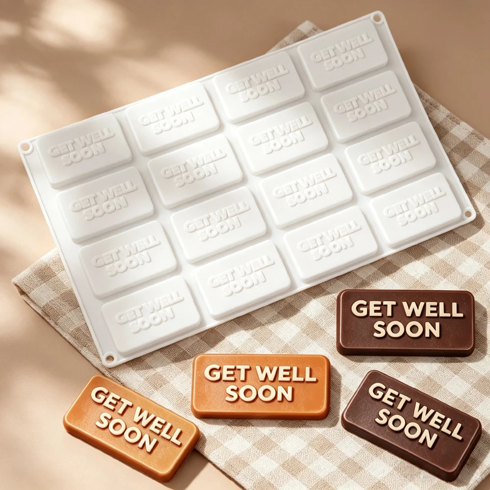 16-Count Quick Recovery Label Silicone Mold for Mousse Cake Chocolate Cookies Candy French Pastries Baking