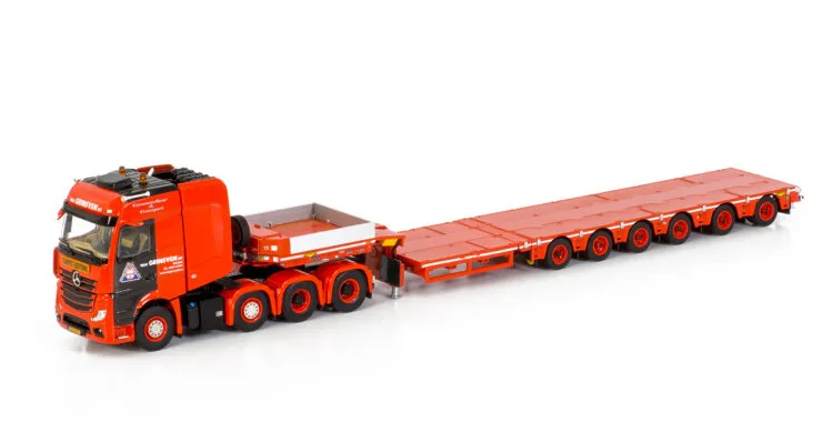 Alloy Model Toy Gift WSI 1:50 Scale MB MP5 8X4 6 Axle Low Board Trailer Transport Truck Vehicle Diecast Toy Model 01-3409