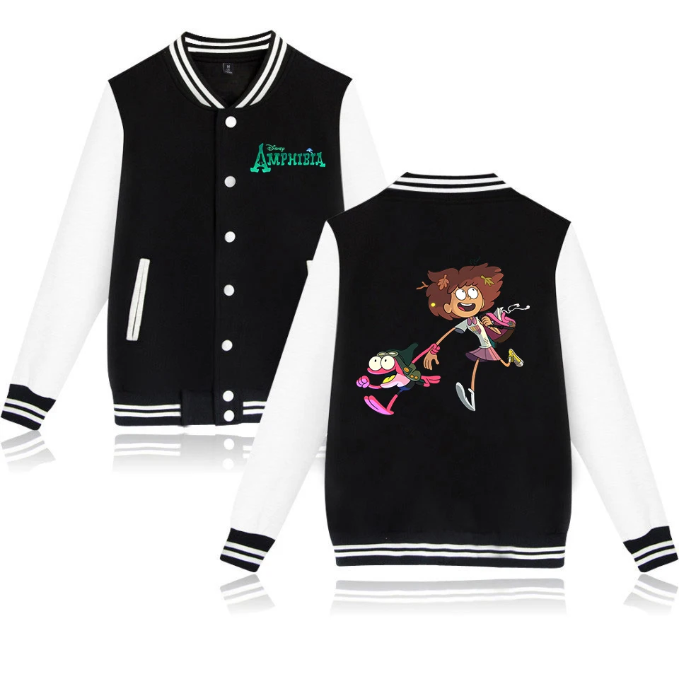 Disney Amphibia Varsity Baseball Bomber Jacket Men Women Hip Hop Harajuku Jackets Kids Boys Girls Single Coats