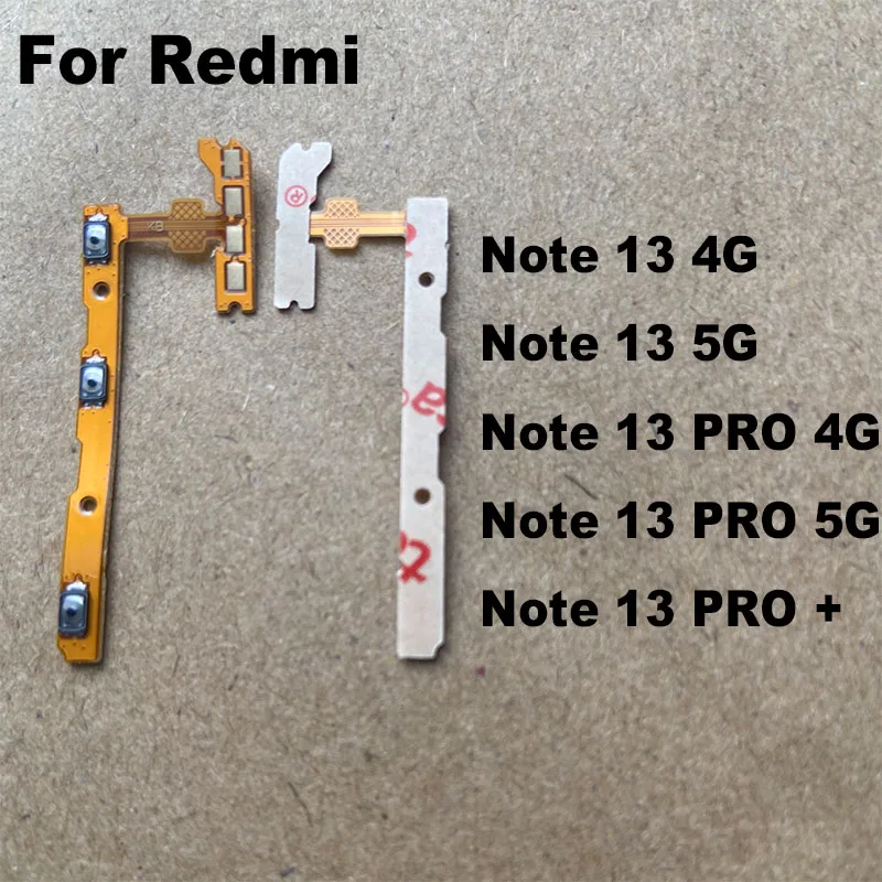 For Xiaomi Redmi Note 13 Pro + Plus Power Volume Button Flex Cable Side Key Switch ON OFF Control Button