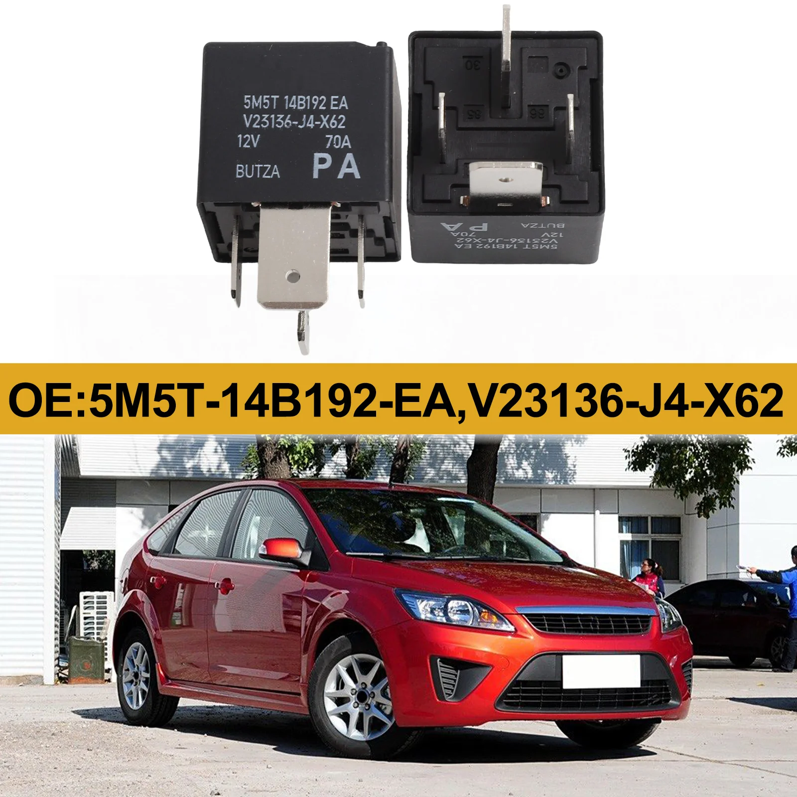 4 Pin Relay DC12V 70A Relay Automotive Replacement Automotive 4 Pin Easy Installation High Current Rating OEM Specifications