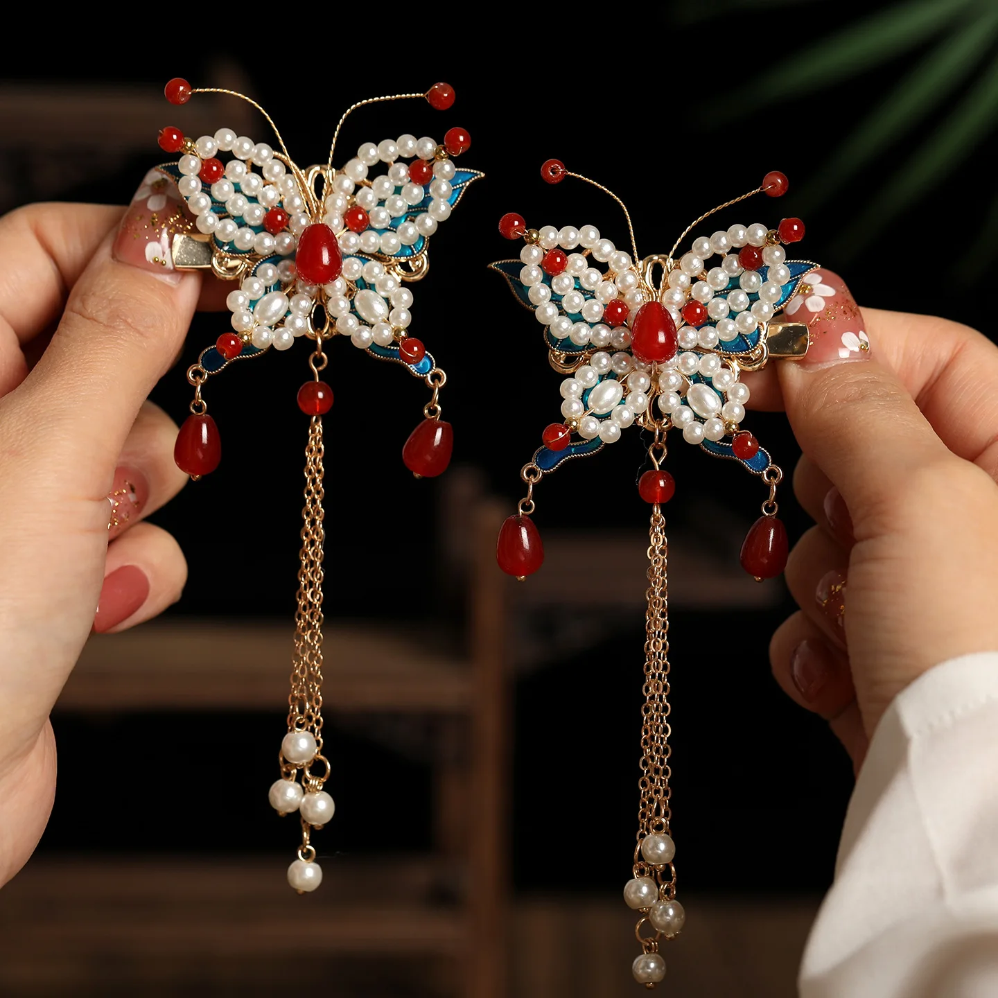 

Vintage Butterfly Hair Clips Chinese Hanfu Hair Accessories For Women Flower Alloy Hairpin Hair Clips Girls Headwear Jewelry