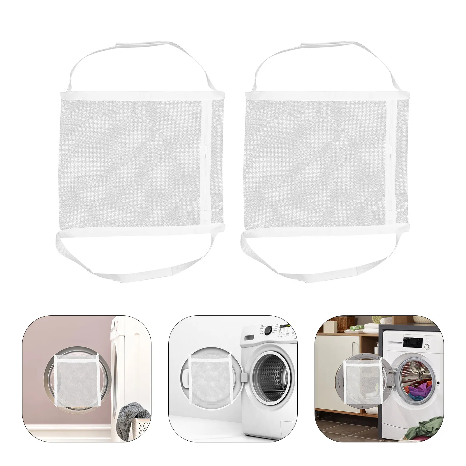 2Pcs Shoe Washing Laundry Bags Sneaker Mesh Net Laundry Bags Zip Strap for Washing Dryer Machine Shoe Cleaner 17x14 Inch