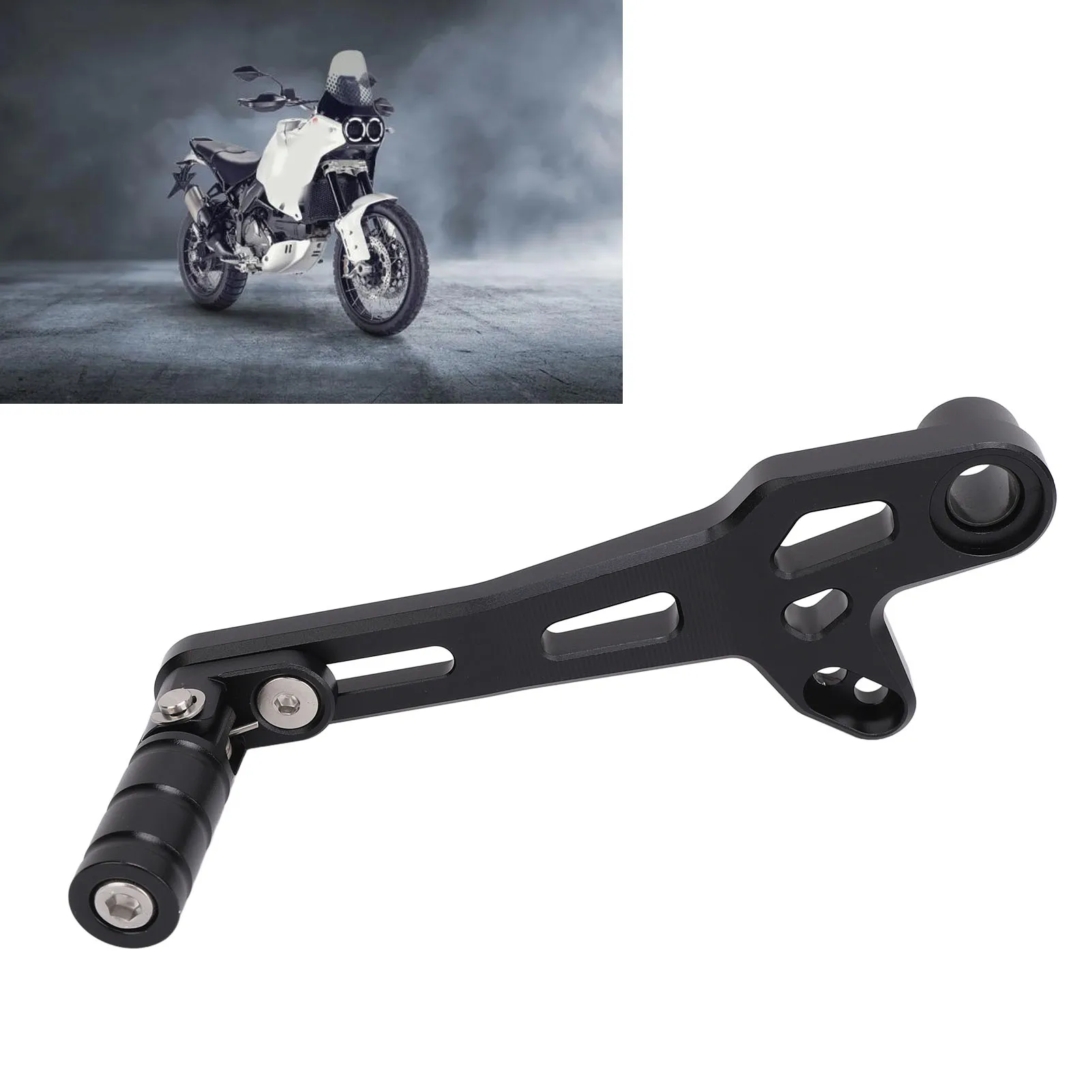 

Регулируемый рычаг переключения передач мотоцикла, алюминиевый складной рычаг переключения передач с ЧПУ, замена рычага переключения передач для Ducati DesertX 2022-2024, черный