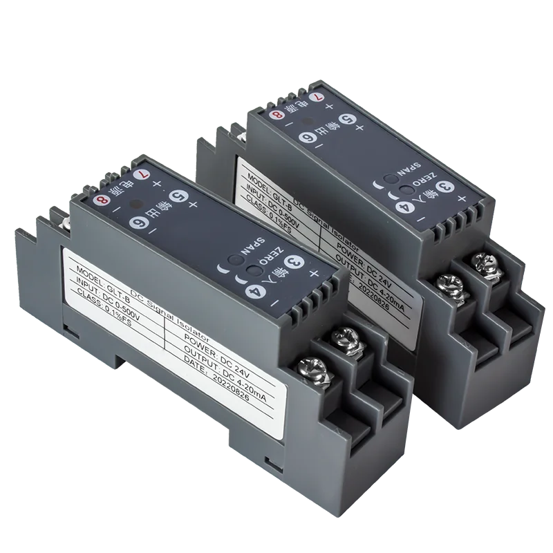 Voltage Current Isolated Transmitter 35mm DIN Rail DC 24V Electrical Signal Converter 1In 1 Out 4-20mA to 0-10V Signal Isolator