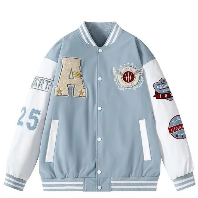 HOUZHOU Vintage Baseball Jacket Women Preppy Style Oversize Y2k Streetwear Harajuku College Varsity Jackets Korean Fashion Coats