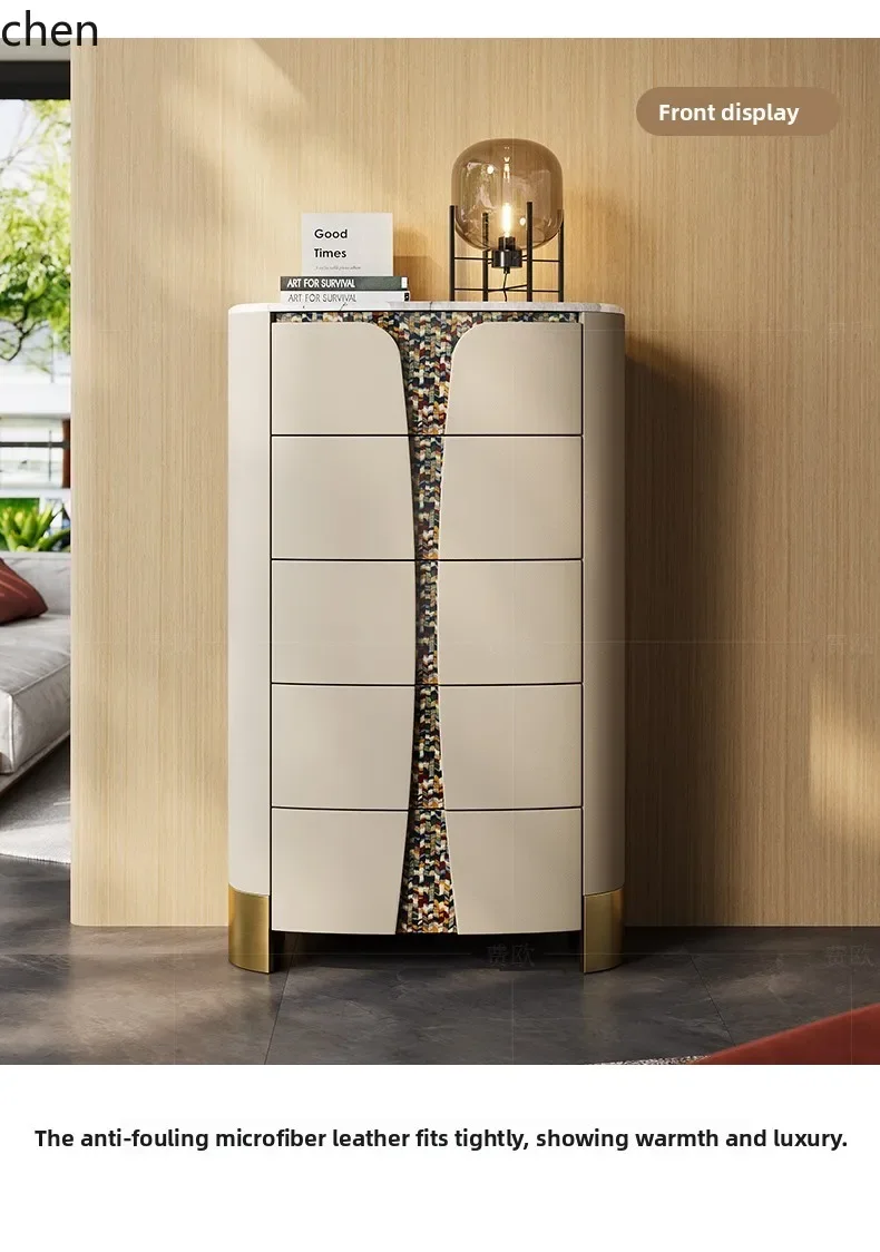 TQH-c13 chest of drawers modern premium bedroom lacquered marble storage drawers three or four bucket cabinets