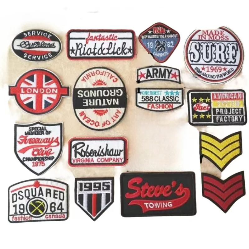 50pcs/lot Round Small  Embroidery Patch Letter Clothing Decoration Strange Thing Label Green Surf Sport Badge Craft Diy Applique