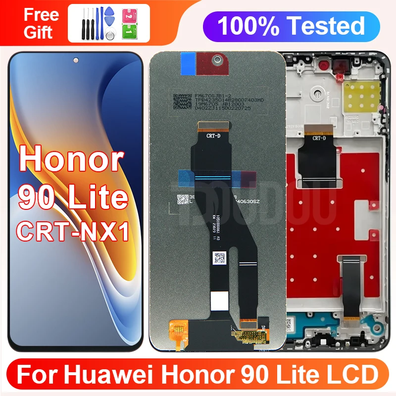 Honor 90 Lite LCD For Huawei Honor 90 Lite CRT-NX1 Display Touch Screen Digitizer Assembly Replacement For Honor 90 Lite LCD