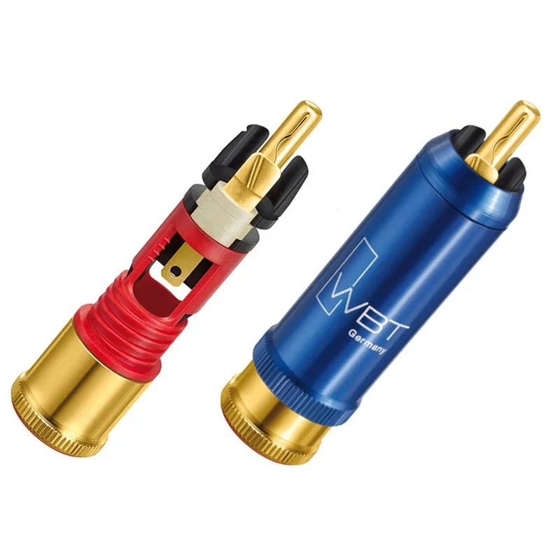 4Pcs Self-locking RCA Plug WBT-0110Cu NextGen Copper Signal Line Connector HiFi Audio Adapter