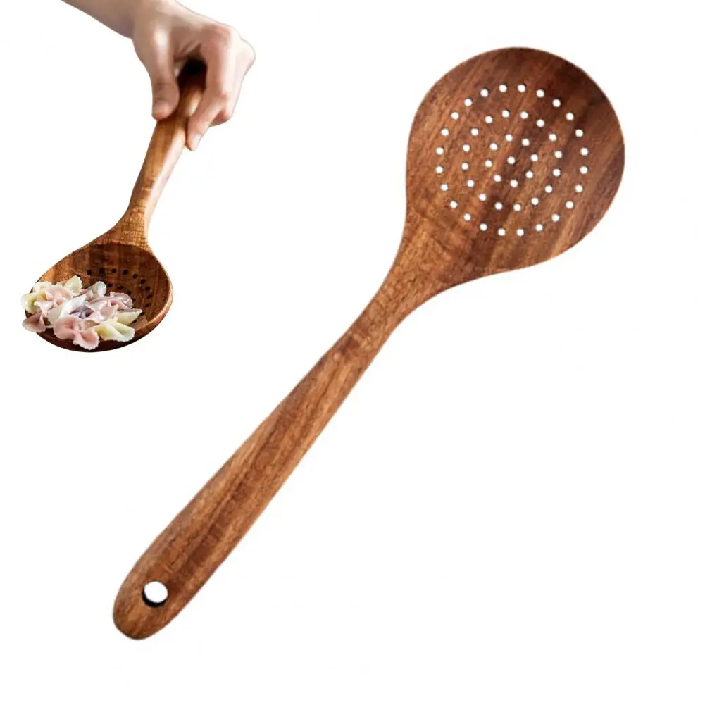 Wooden Spoon Set Wood Kitchenware Cooking Set Wooden Kitchenware Set with Spatula Soup Spoon Salad Fork Mixing Spoon Non-stick