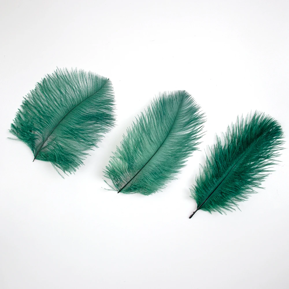 10-15CM Natural Ostrich Feathers Green Fluffy Plumas DIY Craft for Wedding Carnival Party Restaurant Table Home Decoration 10PCS