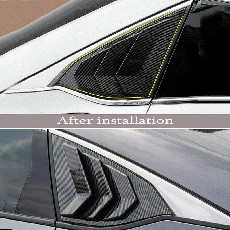 Rear Side Window Louvers Air Vent Scoop Shades Cover Blinds Trim for Honda Accord 10th Gen 2018 2019 2020 2021 2022