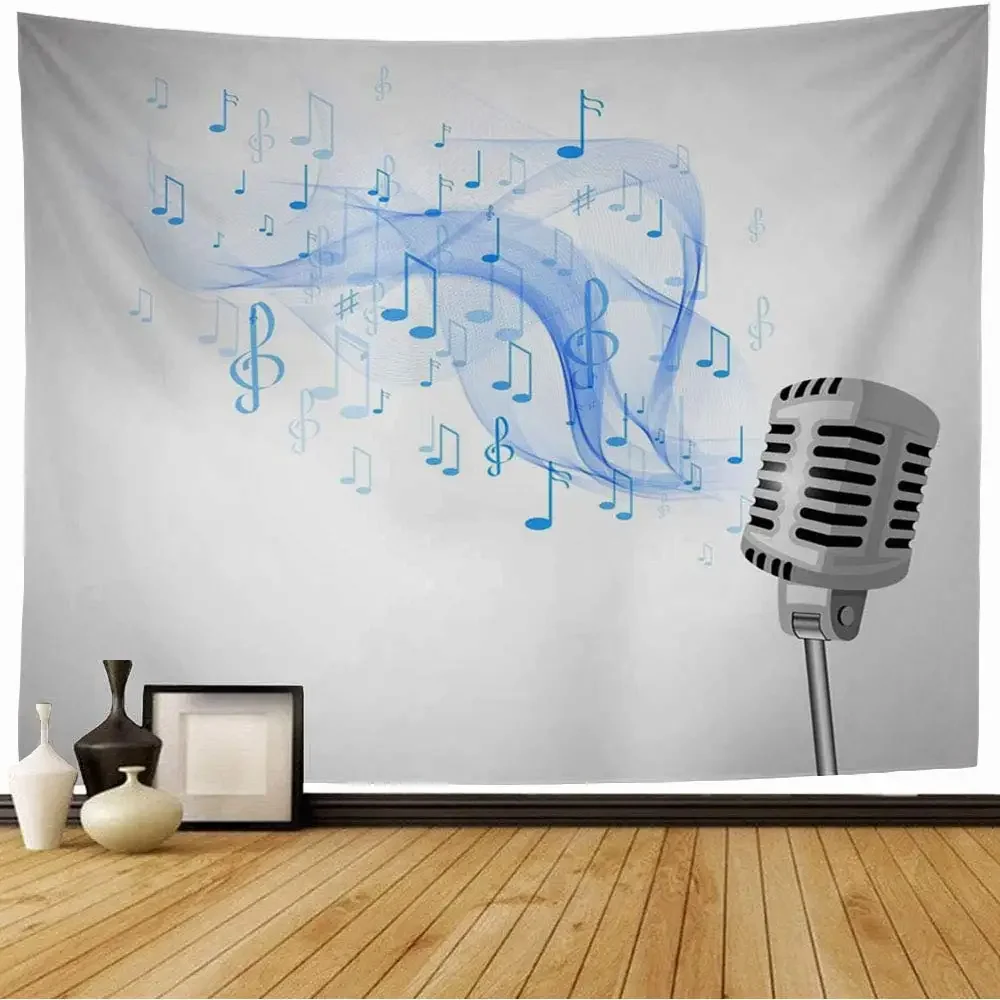 

Music Theme Tapestry Jumping Musical Notes Wall Hanging Hippie Wall Tapestries for Bedroom Living Room Dorm Party Decoration