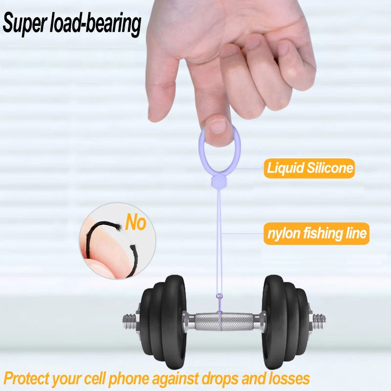 Silicone Lanyard Finger Strap for Iphone Samsung S25 Multicolor CellPhone Finger Ring Lanyard Hanging Rope for U Disk Keychain