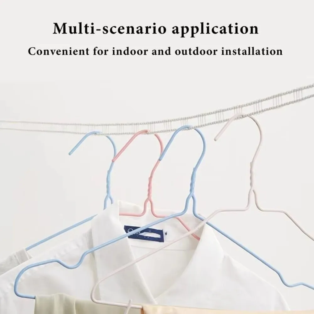 Adjustable Length Portable Clothesline With Hooks Rope Design Windproof Clothesline Camping Hanger Adjustable Clothesline