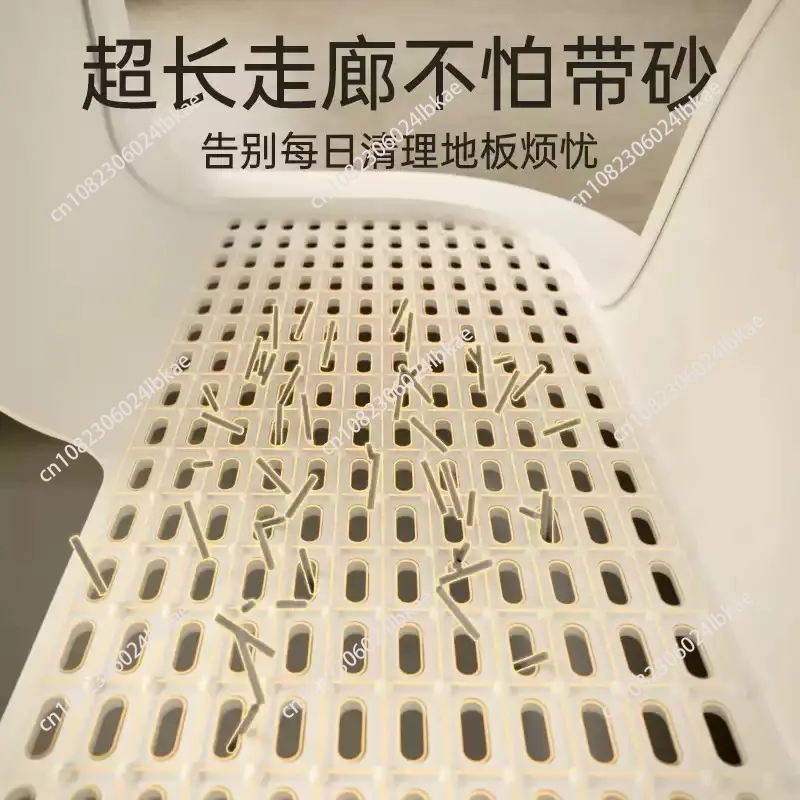 Large Cat Litter Boxes Corridor Style Design Enclosed Litter Tray Odor Splash-Proof Kitten Toilet Convenient Lid Pet Clean