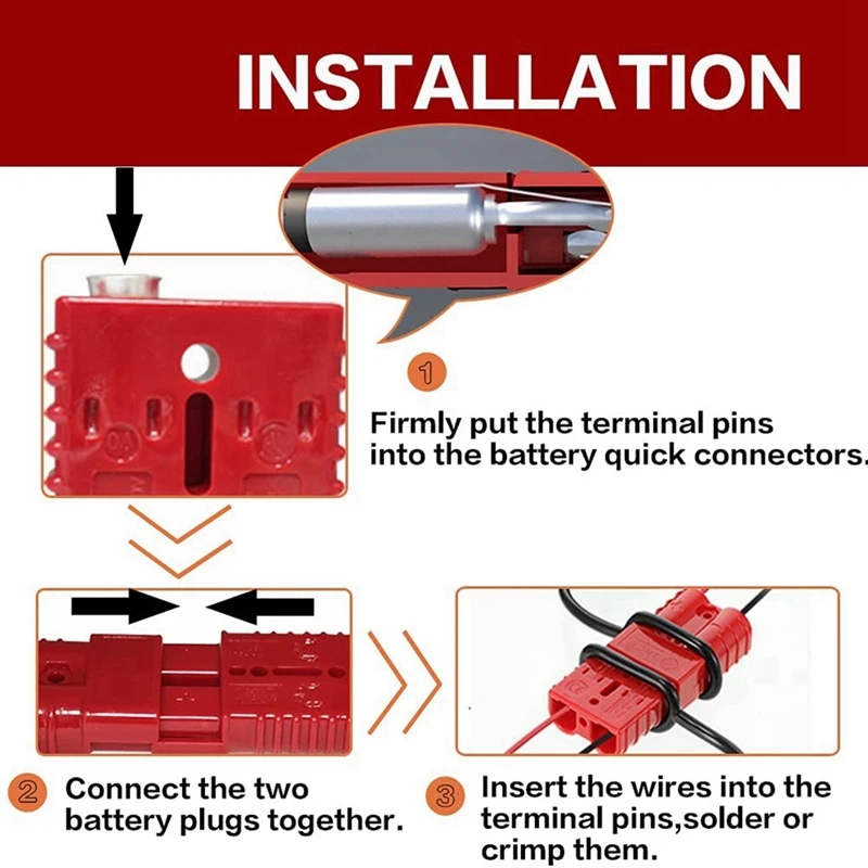 4 ชิ้น 2-4 AWG175A แบตเตอรี่ Power Connector 12-36 โวลต์ Quick Connect Disconnect Kit สําหรับ Anderson สําหรับ Winch Trailer