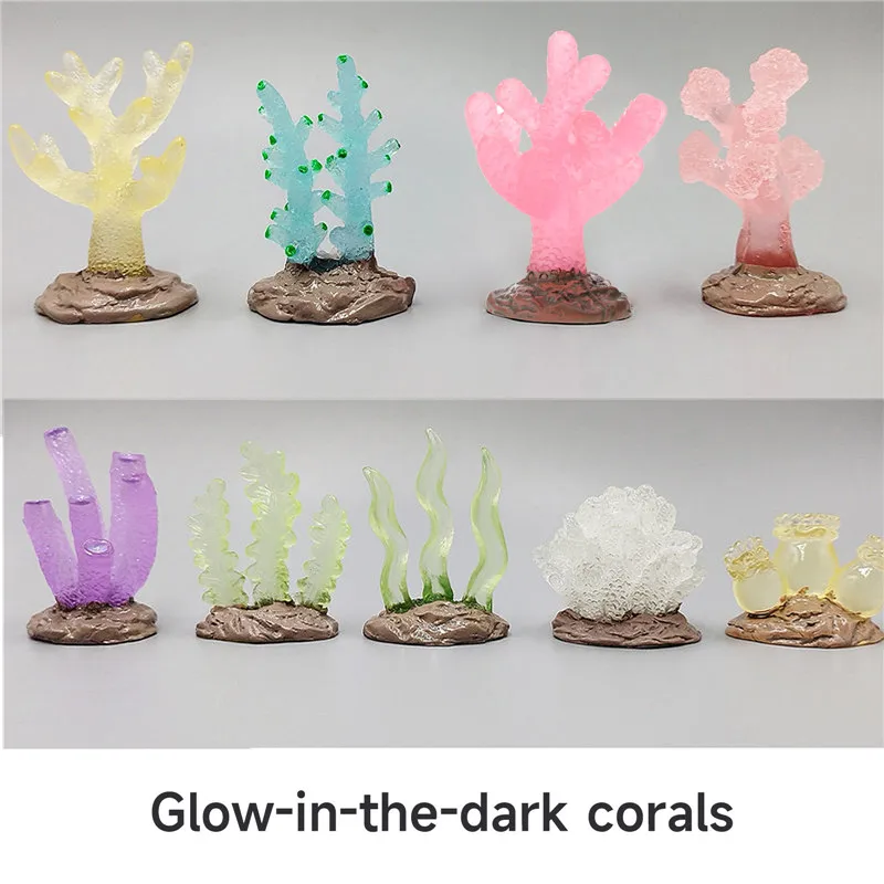 Aquariums Glowing Resin Coral Decoration Fish tank Aquatic Underwater Ornament Landscaping Safety Decor for Fish Shirmps