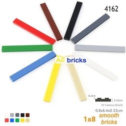 25pcs 4162 Bricks 1x8 Building Tile Construct Smooth Blocks Assembling Bulk Parts Model Kit Base MOC DIY Accessories