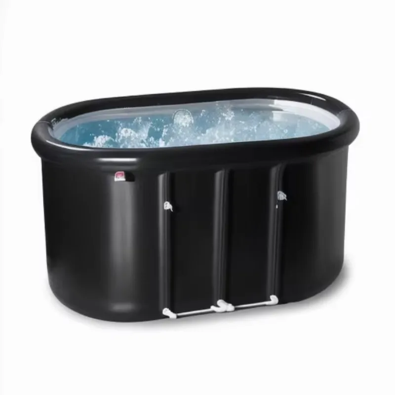 Custom Large Oval Foldable Inflatable Ice Bathtub for Recovery Cold Plunge Pool Pvc Bath Tub with Logo