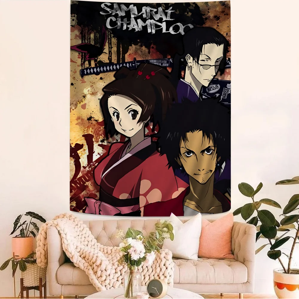 Samurai Champloo Hanging Bohemian Tapestry Indian Buddha Wall Decoration Witchcraft Bohemian Hippie Cheap Hippie Wall Hanging