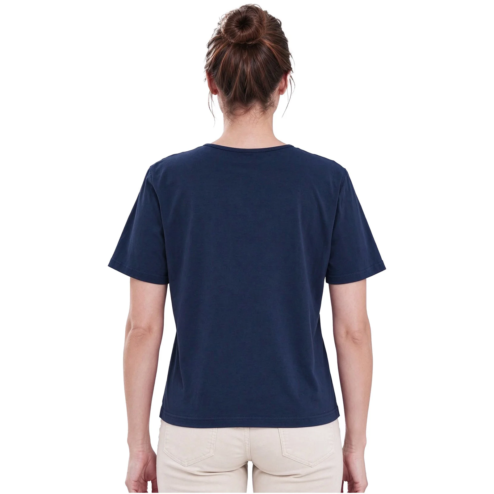 Women Adaptive Shirt Round Neck Short Sleeve Press Buttons Shoulders Sides Top for Post-operative Recovery