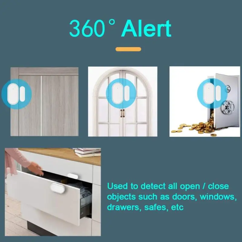 Wsdcam Tuya ZigBee Door Window Sensor Security Burglar Magnetic Sensor Alarm Remote Control Smart Home Security-protection