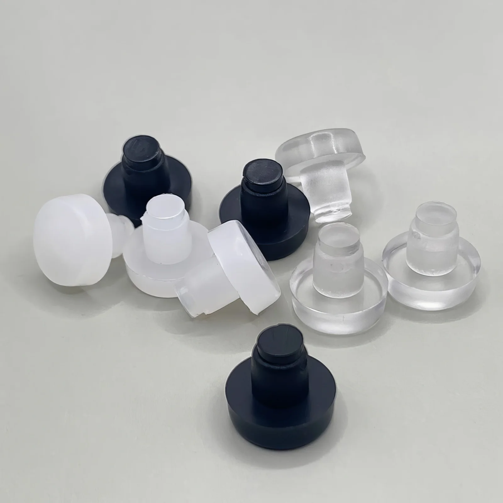 50Pcs Furniture Embedded Bumper Shockproof Accessories Multiple Sizes Table Feet Floor Protector Rubber Transparent/Black/White