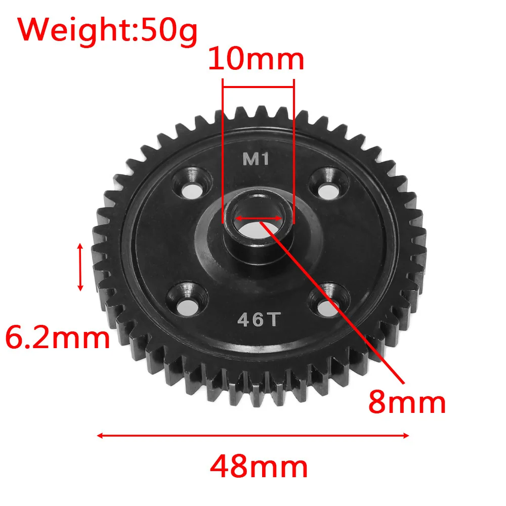 1:8 Sledge reinforced steel teeth 1.0 modulus 46T 52T Motor Pinion Gear For Traxxas Sledge RC Car Upgrade Parts