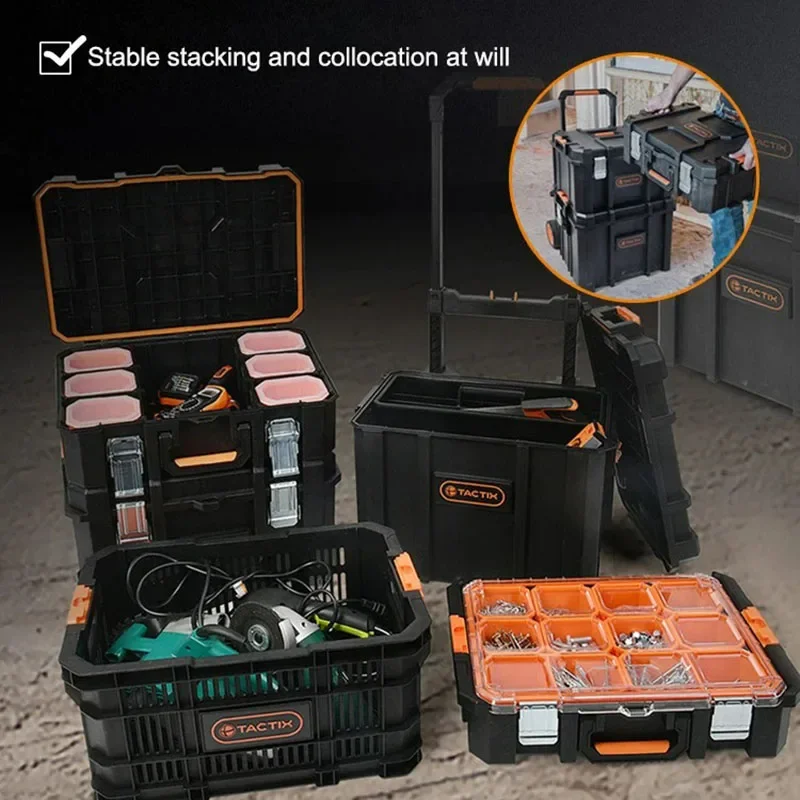 Multifunctional Storage Tool Box Stacking Combination Portable Thickened Tool Box Drawer Industrial Vehicle Trolley Tool Cart