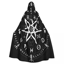 Hooded Cloak Unisex Cloak with Hood Wicca Zodiac Cloak Vampire Witch Cape Cosplay Costume