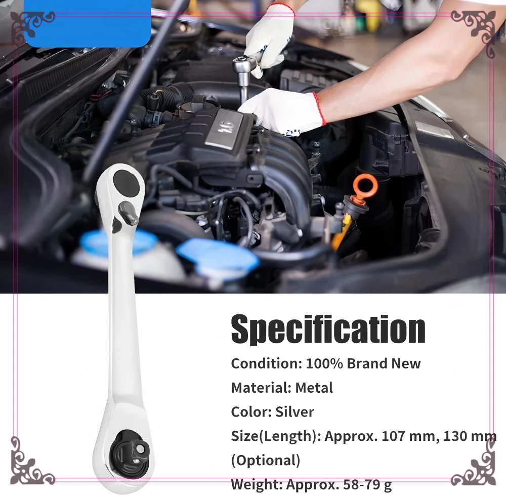 

Mini Treble 1/4 Ratchet Wrench Double Ended Quick Socket Ratchet Wrench Screwdriver Hex Torque Wrenches Set 2-in-1 Spanner