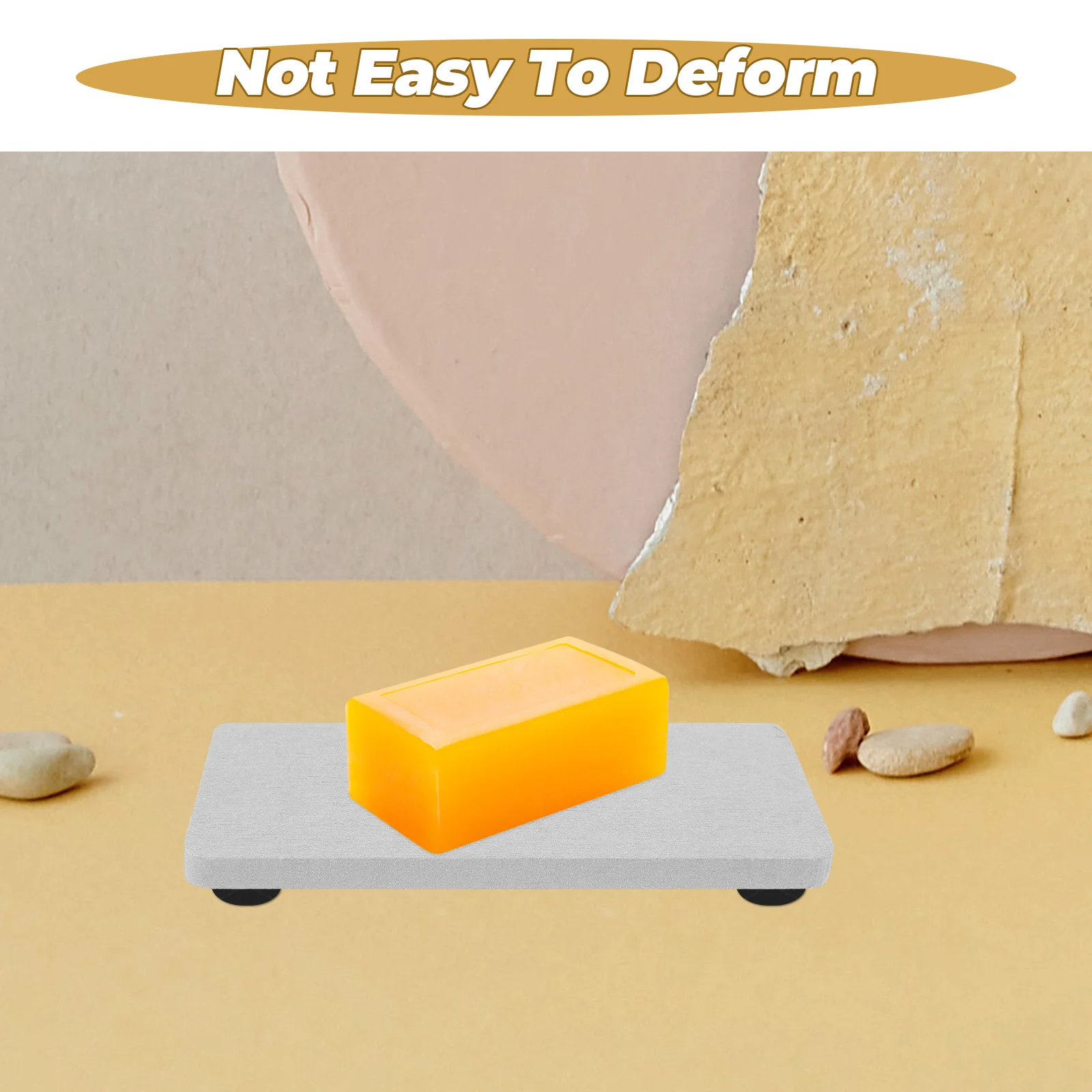 

Diatomaceous Earth Coasters Shallow Gray 16x8cm Diatomite Mats Absorbent Countertop Pads Soap Box Drying Tray Bath Kitchen