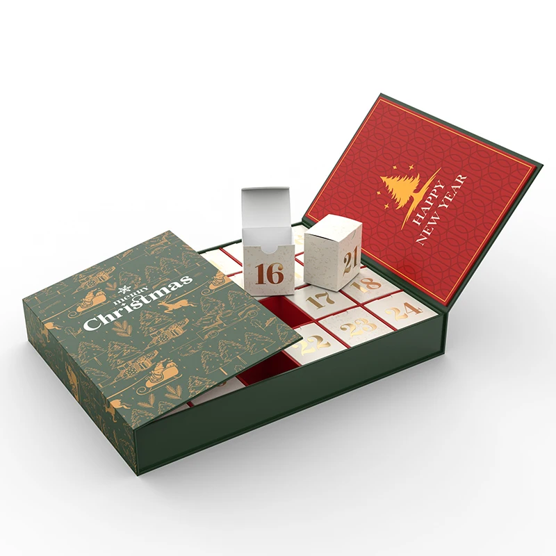 Customized queryMagnetic Cardboard Box with 24 Drawers for With Small Gift Calendar Packaging Gift Boxes for Christmas With SABE